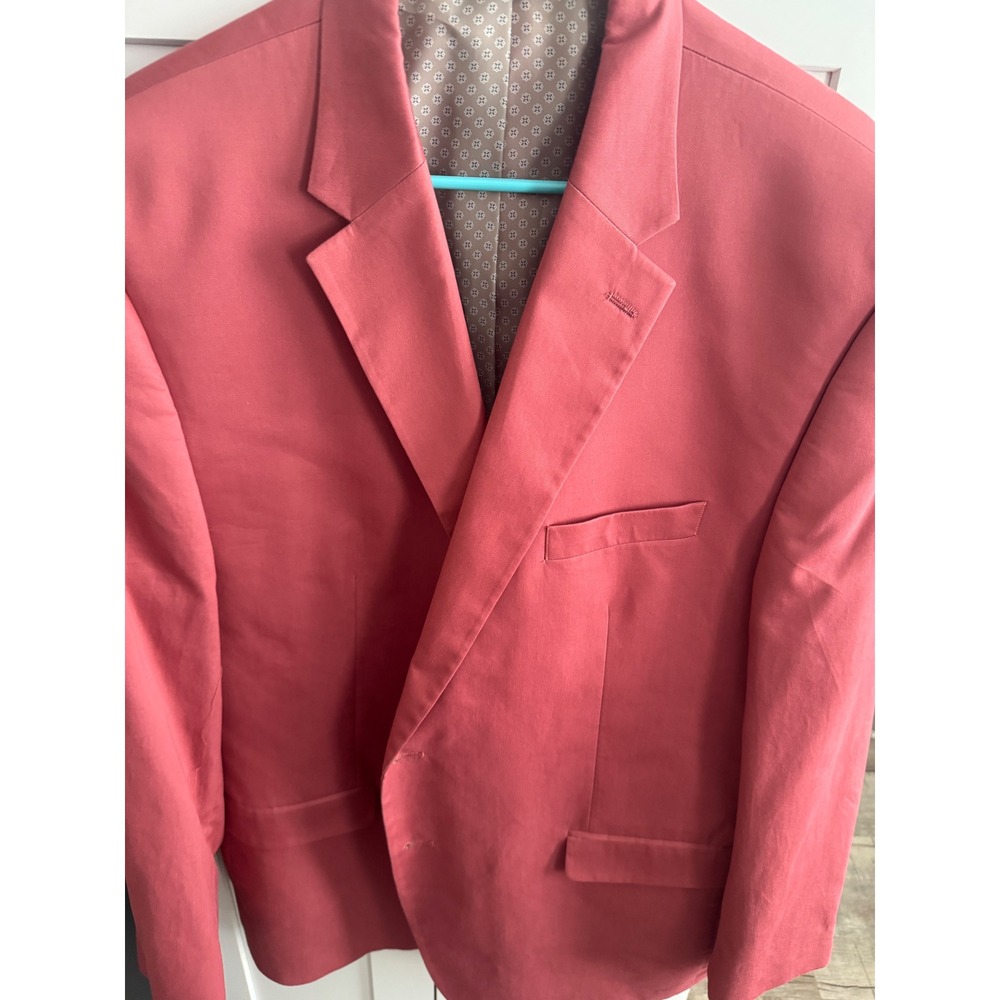 Chaps Mens 48R Raspberry Summer 100% Cotton 2-Button Blazer Sport Coat Jacket